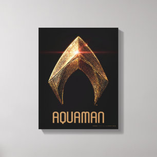 Justice League   Metallic Aquaman Symbol Canvas Print