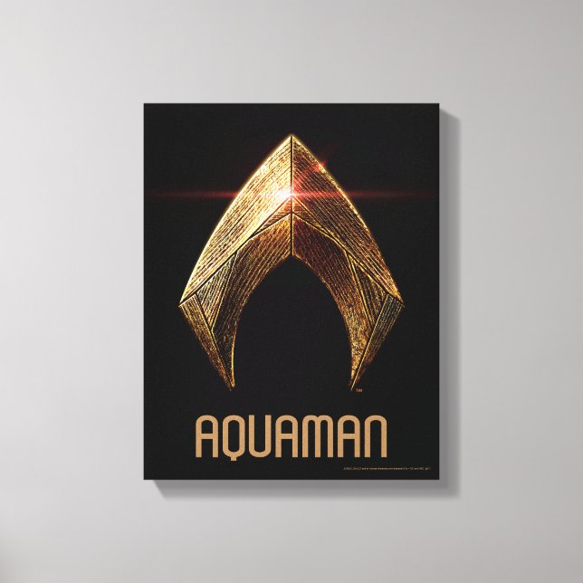 Justice League | Metallic Aquaman Symbol Canvas Print (Front)