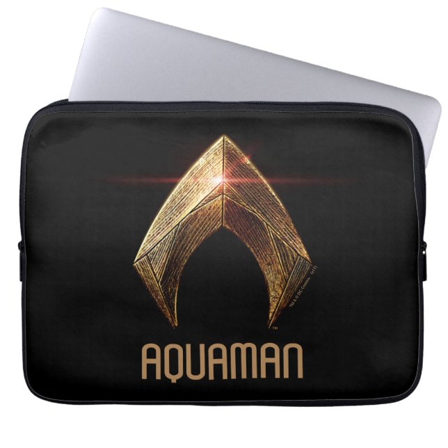 Justice League | Metallic Aquaman Symbol Laptop Sleeve (Front)