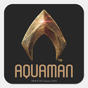 Justice League   Metallic Aquaman Symbol Square Sticker