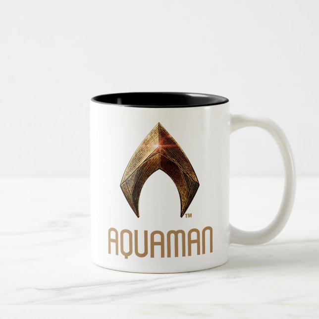 Justice League | Metallic Aquaman Symbol Two-Tone Coffee Mug (Right)