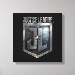 Justice League Metallic JL Shield Canvas Print