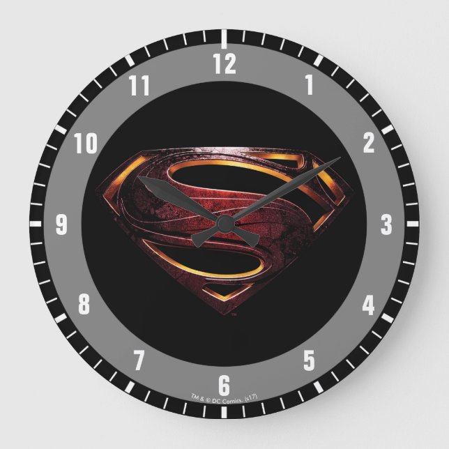 Justice League | Metallic Superman Symbol Large Clock (Front)