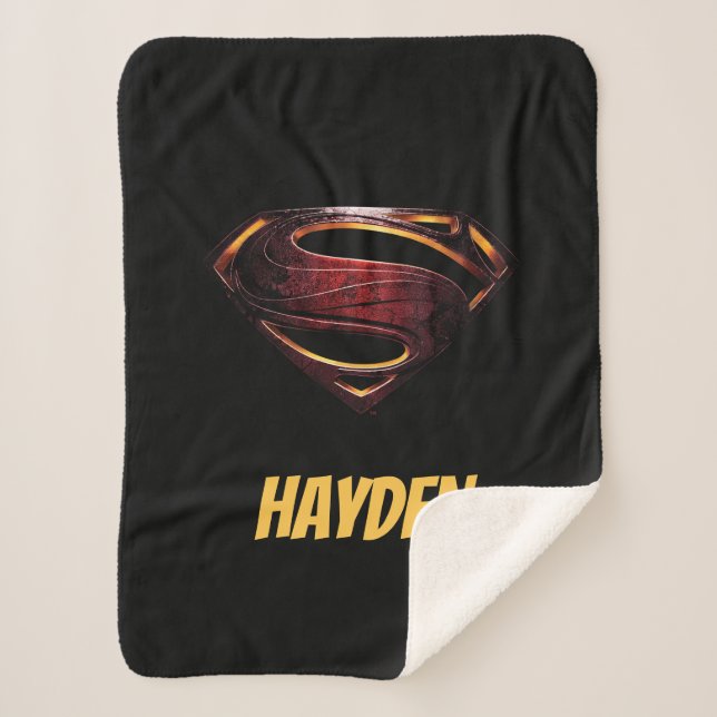 Justice League | Metallic Superman Symbol Sherpa Blanket (Front)