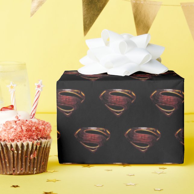 Justice League | Metallic Superman Symbol Wrapping Paper (Birthday Party)