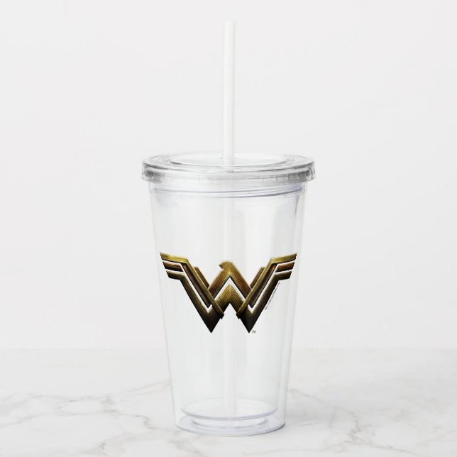 Justice League | Metallic Wonder Woman Symbol Acrylic Tumbler (Front)