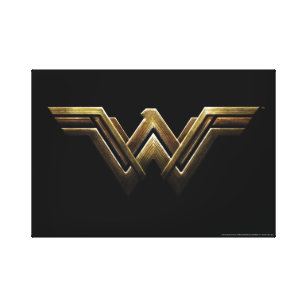 Justice League   Metallic Wonder Woman Symbol Canvas Print