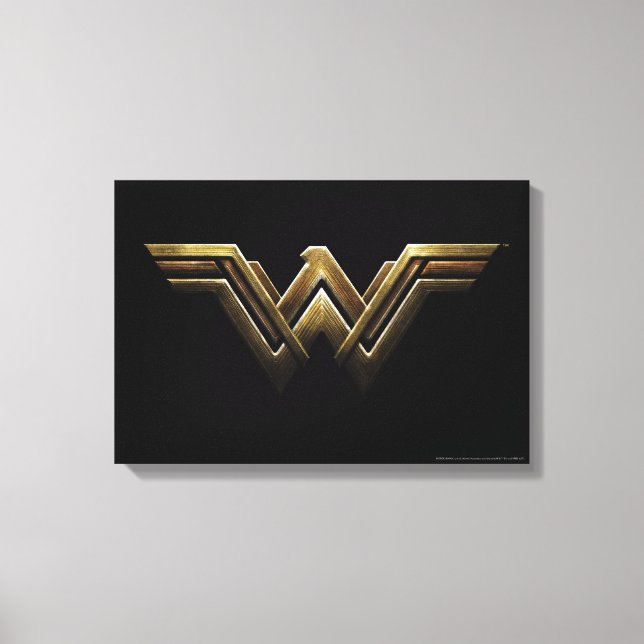 Justice League | Metallic Wonder Woman Symbol Canvas Print (Front)