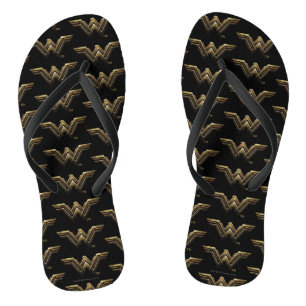 Justice League Metallic Wonder Woman Symbol Flip Flops