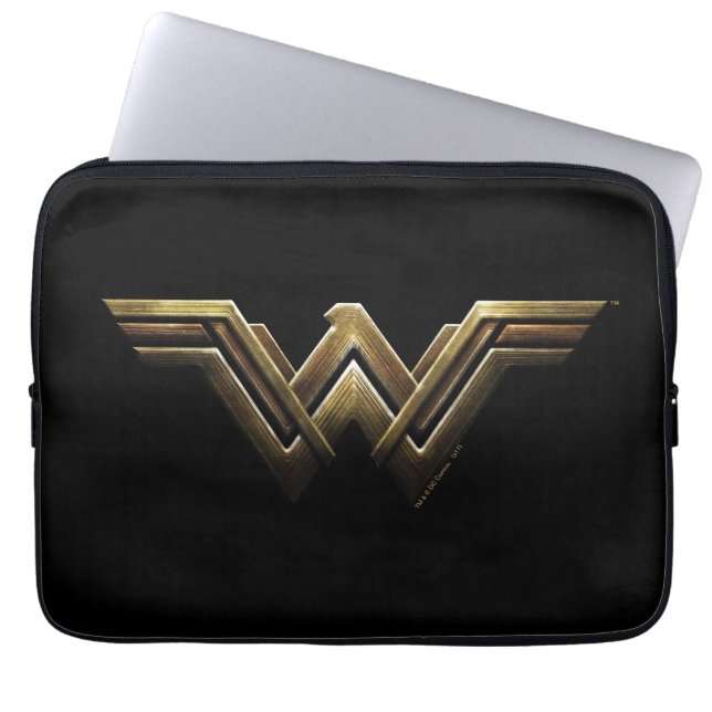 Justice League | Metallic Wonder Woman Symbol Laptop Sleeve (Front)
