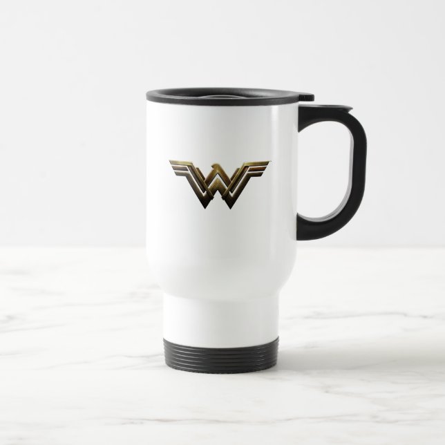 Justice League | Metallic Wonder Woman Symbol Travel Mug (Right)