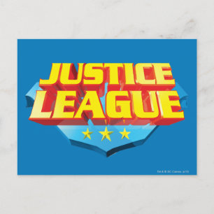 Justice League Name and Shield Logo Postcard