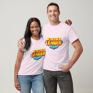 Justice League Name and Shield Logo T-Shirt