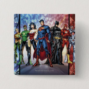 Justice League   New 52 Justice League Line Up 15 Cm Square Badge
