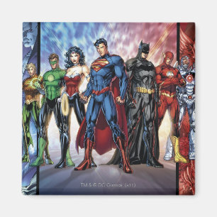Justice League New 52 Justice League Line Up Magnet