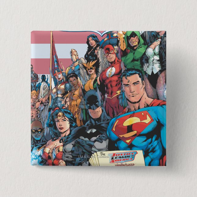 Justice League of America First Issue 15 Cm Square Badge (Front)
