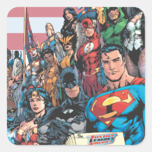 Justice League of America First Issue Square Sticker
