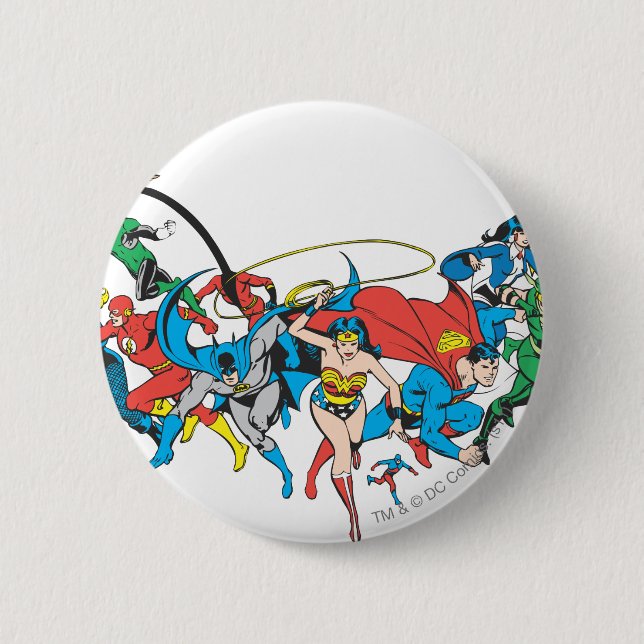Justice League of America Group 2 6 Cm Round Badge (Front)
