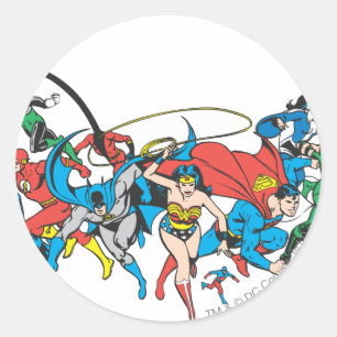 Justice League of America Group 2 Classic Round Sticker