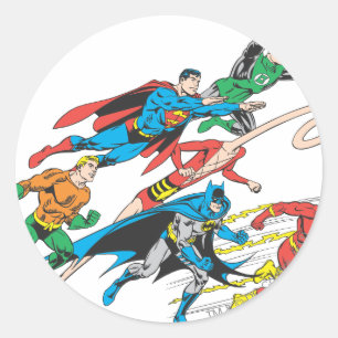 Justice League of America Group 5 Classic Round Sticker