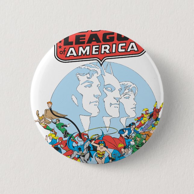 Justice League of America Group 6 Cm Round Badge (Front)