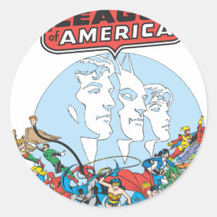 Justice League of America Group Classic Round Sticker