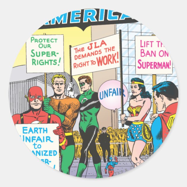 Justice League of America Issue #28 - June Classic Round Sticker (Front)
