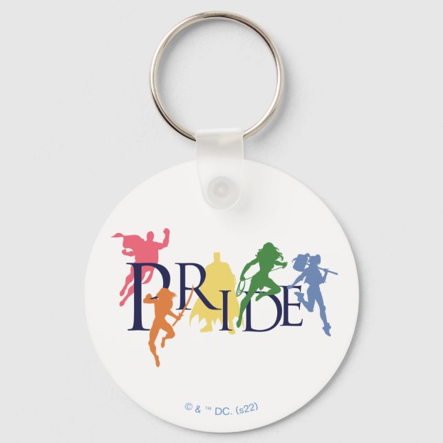 Justice League Pride Character Silhouettes Key Ring (Front)