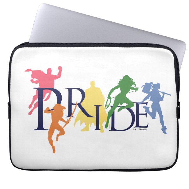 Justice League Pride Character Silhouettes Laptop Sleeve (Front)
