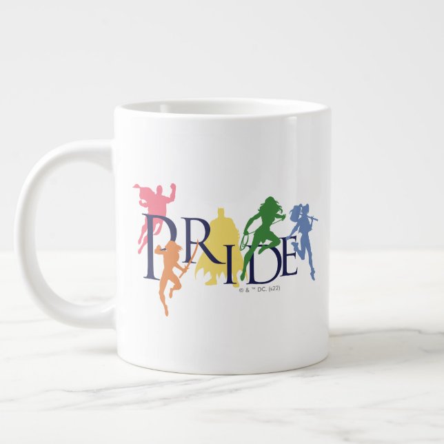 Justice League Pride Character Silhouettes Large Coffee Mug (Left)