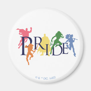 Justice League Pride Character Silhouettes Magnet