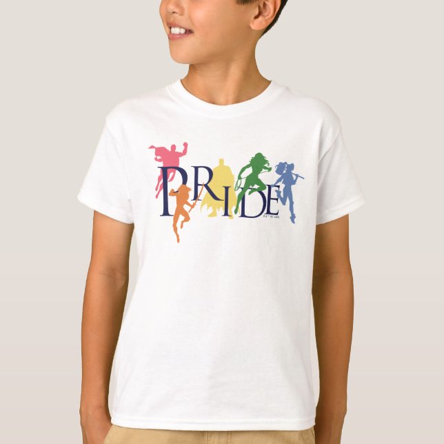 Justice League Pride Character Silhouettes T-Shirt (Front)