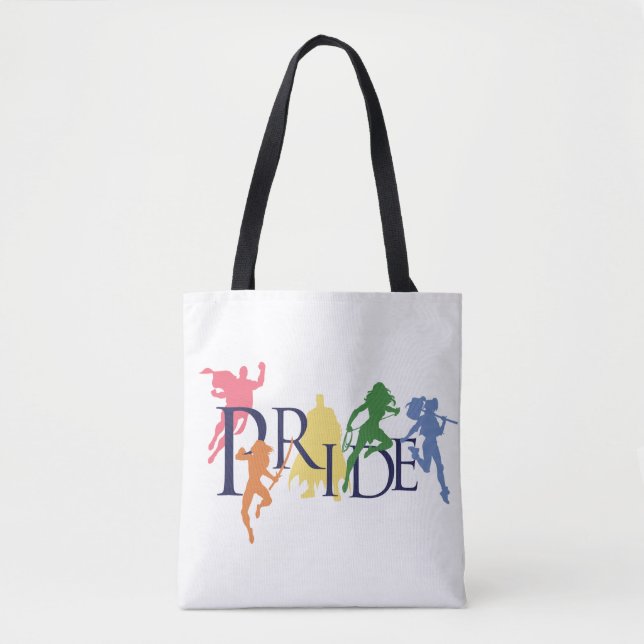 Justice League Pride Character Silhouettes Tote Bag (Front)