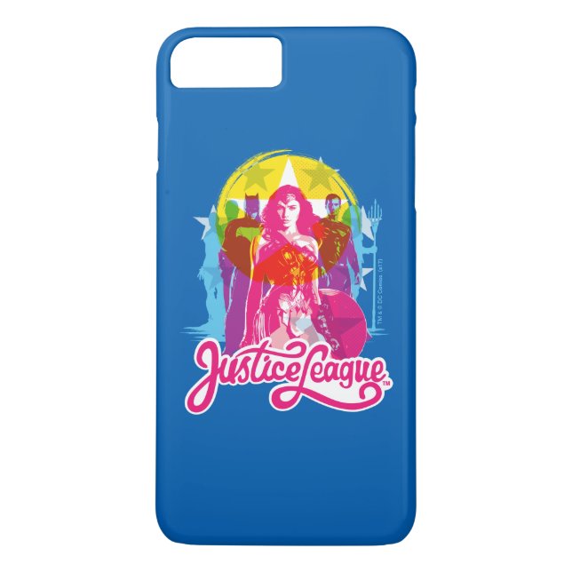 Justice League | Retro Group & Logo Pop Art Case-Mate iPhone Case (Back)