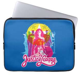 Justice League   Retro Group & Logo Pop Art Laptop Sleeve