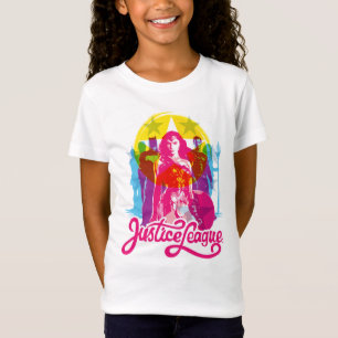 Justice League   Retro Group & Logo Pop Art T-Shirt