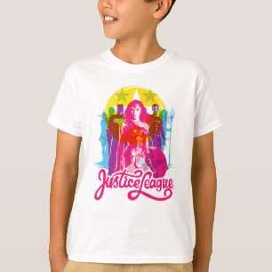 Justice League   Retro Group & Logo Pop Art T-Shirt
