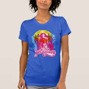 Justice League   Retro Group & Logo Pop Art T-Shirt