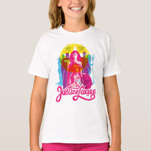 Justice League Retro Group & Logo Pop Art T-Shirt