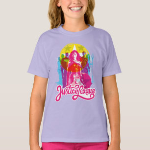 Justice League   Retro Group & Logo Pop Art T-Shirt