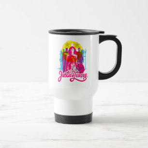 Justice League   Retro Group & Logo Pop Art Travel Mug