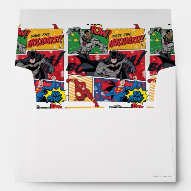 Justice League "Save the Holidays!" Envelope (Back (Bottom))