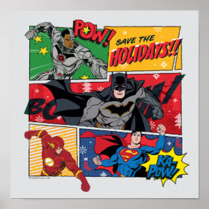 Justice League "Save the Holidays!" Poster