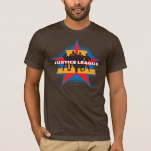 Justice League Silhouettes and Star Background T-Shirt