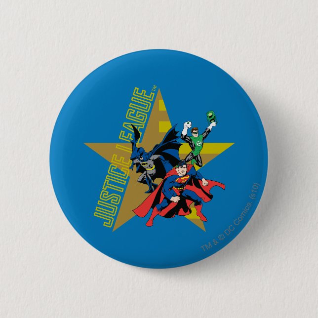 Justice League Star Heroes 6 Cm Round Badge (Front)