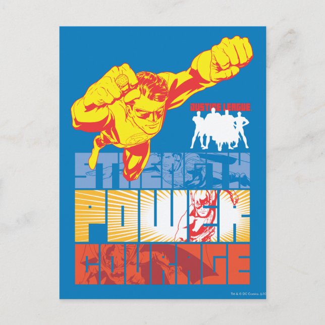 Justice League Strength. Power. Courage. Character Postcard (Front)