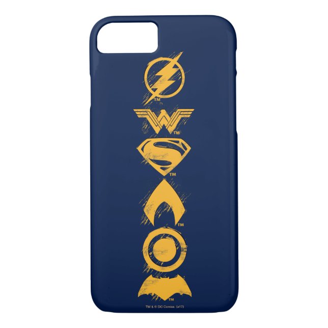 Justice League | Stylised Team Symbols Lineup Case-Mate iPhone Case (Back)