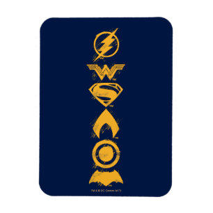 Justice League   Stylised Team Symbols Lineup Magnet