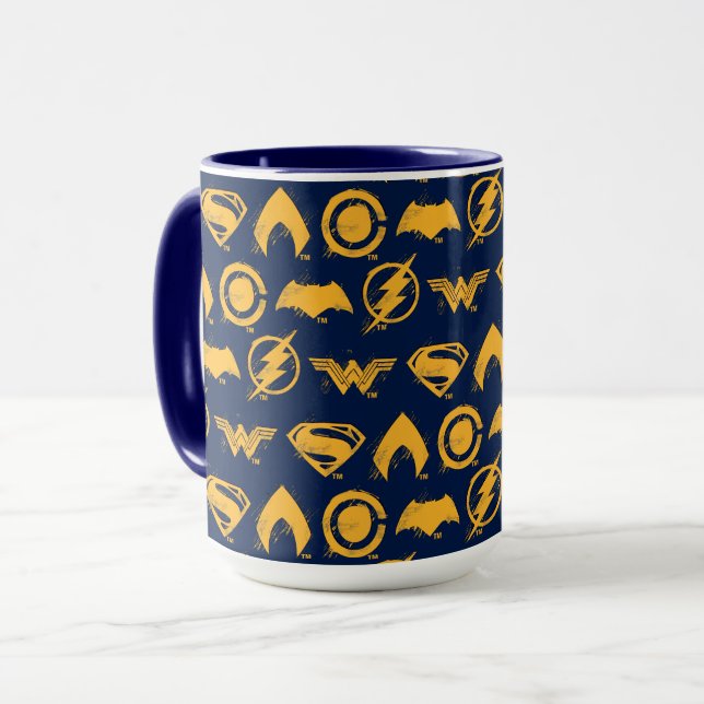 Justice League | Stylised Team Symbols Lineup Mug (Front Left)