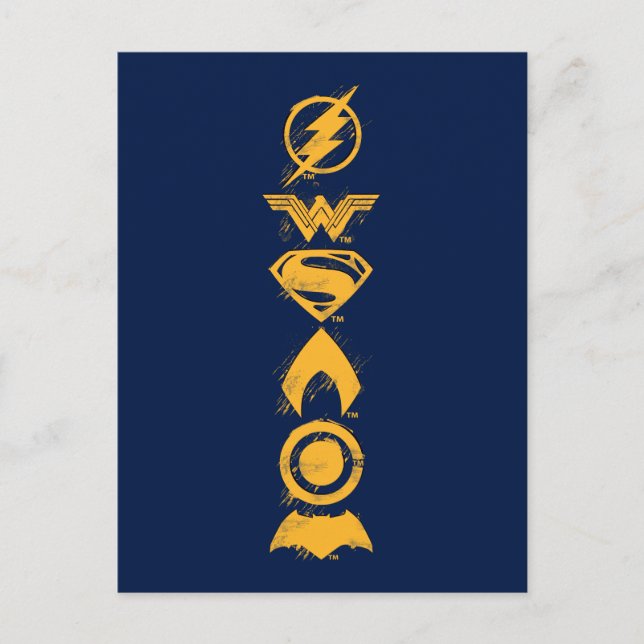 Justice League | Stylised Team Symbols Lineup Postcard (Front)